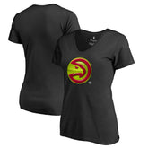 NBA - Atlanta Hawks Women's Midnight Mascot V-Neck T-Shirt - Black