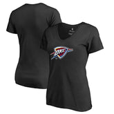 NBA - Oklahoma City Thunder Women's Midnight Mascot V-Neck T-Shirt - Black