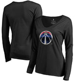 NBA - Washington Wizards Women's Midnight Mascot Long Sleeve V-Neck T-Shirt - Black