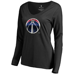 NBA - Washington Wizards Women's Midnight Mascot Long Sleeve V-Neck T-Shirt - Black