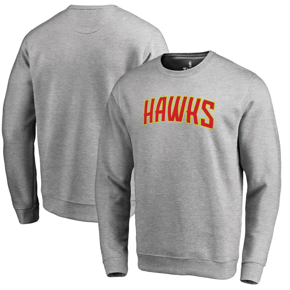 NBA - Atlanta Hawks Wordmark Pullover Sweatshirt - Heathered Gray