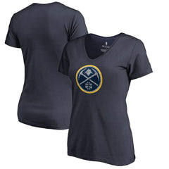 NBA - Denver Nuggets Women's Static Logo V-Neck T-Shirt - Navy