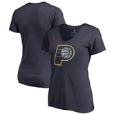 NBA - Indiana Pacers Women's Static Logo V-Neck T-Shirt - Navy
