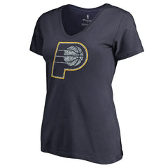 NBA - Indiana Pacers Women's Static Logo V-Neck T-Shirt - Navy