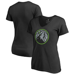 NBA - Minnesota Timberwolves Women's Static Logo V-Neck T-Shirt - Black