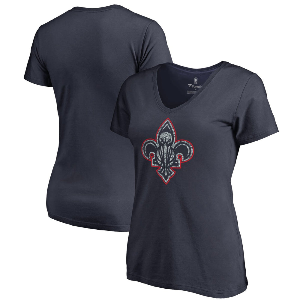 NBA - New Orleans Pelicans Women's Static Logo V-Neck T-Shirt - Navy