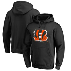 Cincinnati Bengals Splatter Logo Pullover Hoodie Black - NFL