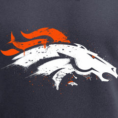 Denver Broncos Splatter Logo Pullover Hoodie Navy - NFL