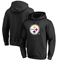 Pittsburgh Steelers Splatter Logo Pullover Hoodie Black - NFL