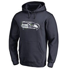 Seattle Seahawks Splatter Logo Pullover Hoodie College Navy - NFL