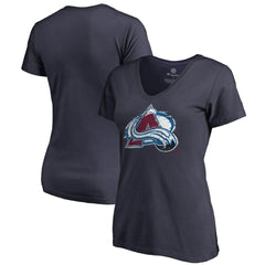 Colorado Avalanche - Women's Splatter Logo V-Neck T-Shirt Navy