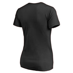Dallas Stars - Women's Splatter Logo V-Neck T-Shirt Black