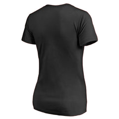 San Jose Sharks - Women's Splatter Logo V-Neck T-Shirt Black