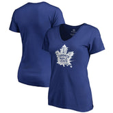 Toronto Maple Leafs - Women's Splatter Logo V-Neck T-Shirt Royal