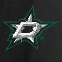 Dallas Stars - Women's Splatter Logo V-Neck Long Sleeve T-Shirt Black