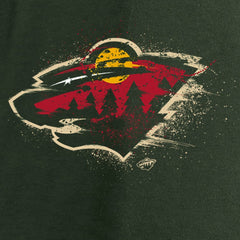 Minnesota Wild - Women's Splatter Logo V-Neck Long Sleeve T-Shirt Green