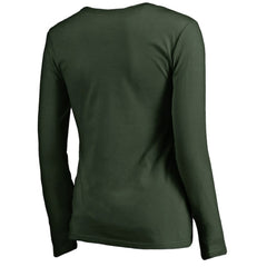 Minnesota Wild - Women's Splatter Logo V-Neck Long Sleeve T-Shirt Green