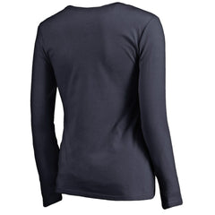 Nashville Predators - Women's Splatter Logo V-Neck Long Sleeve T-Shirt Navy