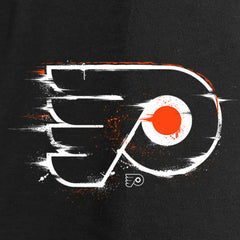 Philadelphia Flyers - Women's Splatter Logo V-Neck Long Sleeve T-Shirt Black