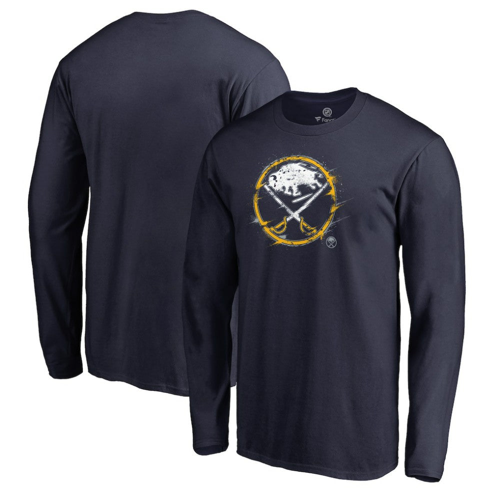 Buffalo Sabres - Splatter Logo Long Sleeve T-Shirt Navy