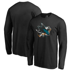 San Jose Sharks - Splatter Logo Long Sleeve T-Shirt Black