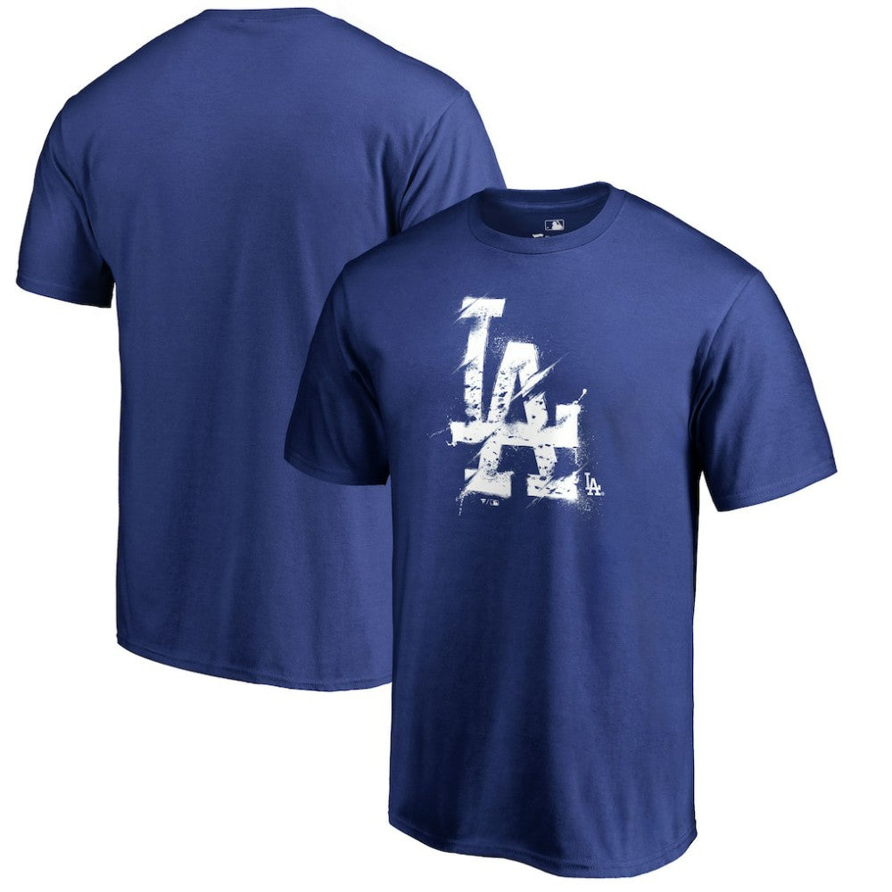 Los Angeles Dodgers Splatter Logo T-Shirt discount