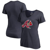 Atlanta Braves Women's Splatter Logo V-Neck T-Shirt for sale