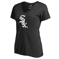Chicago White Sox Women's Splatter Logo V-Neck T-Shirt On Sale