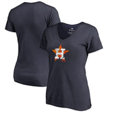 Houston Astros Women's Splatter Logo V-Neck T-Shirt Clearance