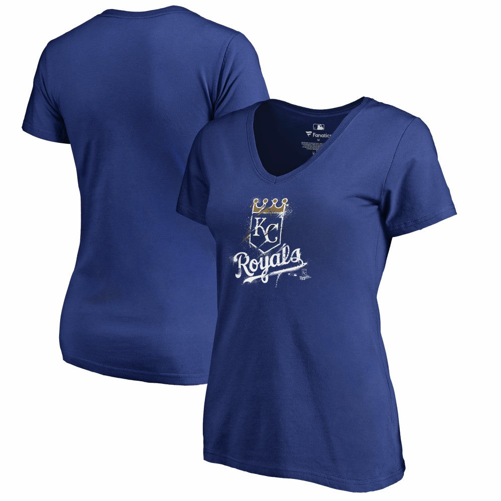 Kansas City Royals Women's Splatter Logo V-Neck T-Shirt Near Me