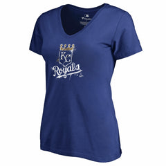 Kansas City Royals Women's Splatter Logo V-Neck T-Shirt Near Me