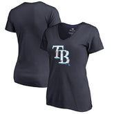 Tampa Bay Rays Women's Splatter Logo V-Neck T-Shirt Lifestyle