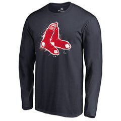 Boston Red Sox Splatter Logo Long Sleeve T-Shirt for sale
