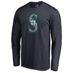 Seattle Mariners Splatter Logo Long Sleeve T-Shirt Sale