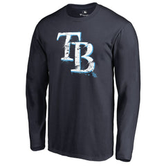 Tampa Bay Rays Splatter Logo Long Sleeve T-Shirt Lifestyle
