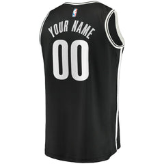 Fanatics - Brooklyn Nets Fast Break Custom Replica Jersey Black - Icon Edition