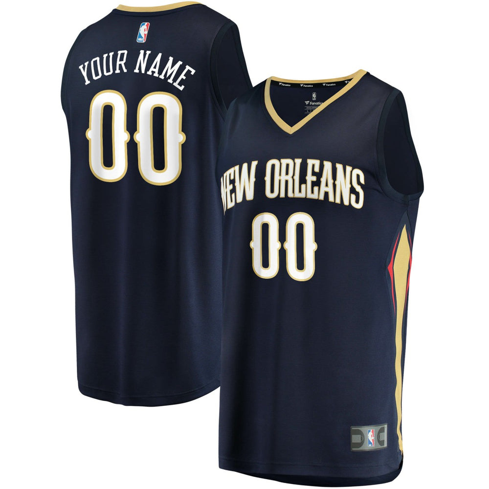 Fanatics - New Orleans Pelicans Fast Break Custom Replica Jersey Navy - Icon Edition