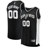 Fanatics - San Antonio Spurs Fast Break Custom Replica Jersey Black - Icon Edition