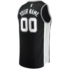 Fanatics - San Antonio Spurs Fast Break Custom Replica Jersey Black - Icon Edition