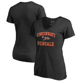 Cincinnati Bengals Women's Vintage Collection Victory Arch V-Neck T-Shirt Black - NFL