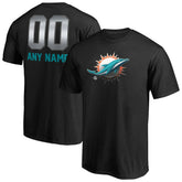 Miami Dolphins Personalized Midnight Mascot T-Shirt Black - NFL