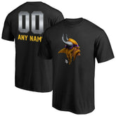 Minnesota Vikings Personalized Midnight Mascot T-Shirt Black - NFL