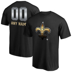 New Orleans Saints Personalized Midnight Mascot T-Shirt Black - NFL
