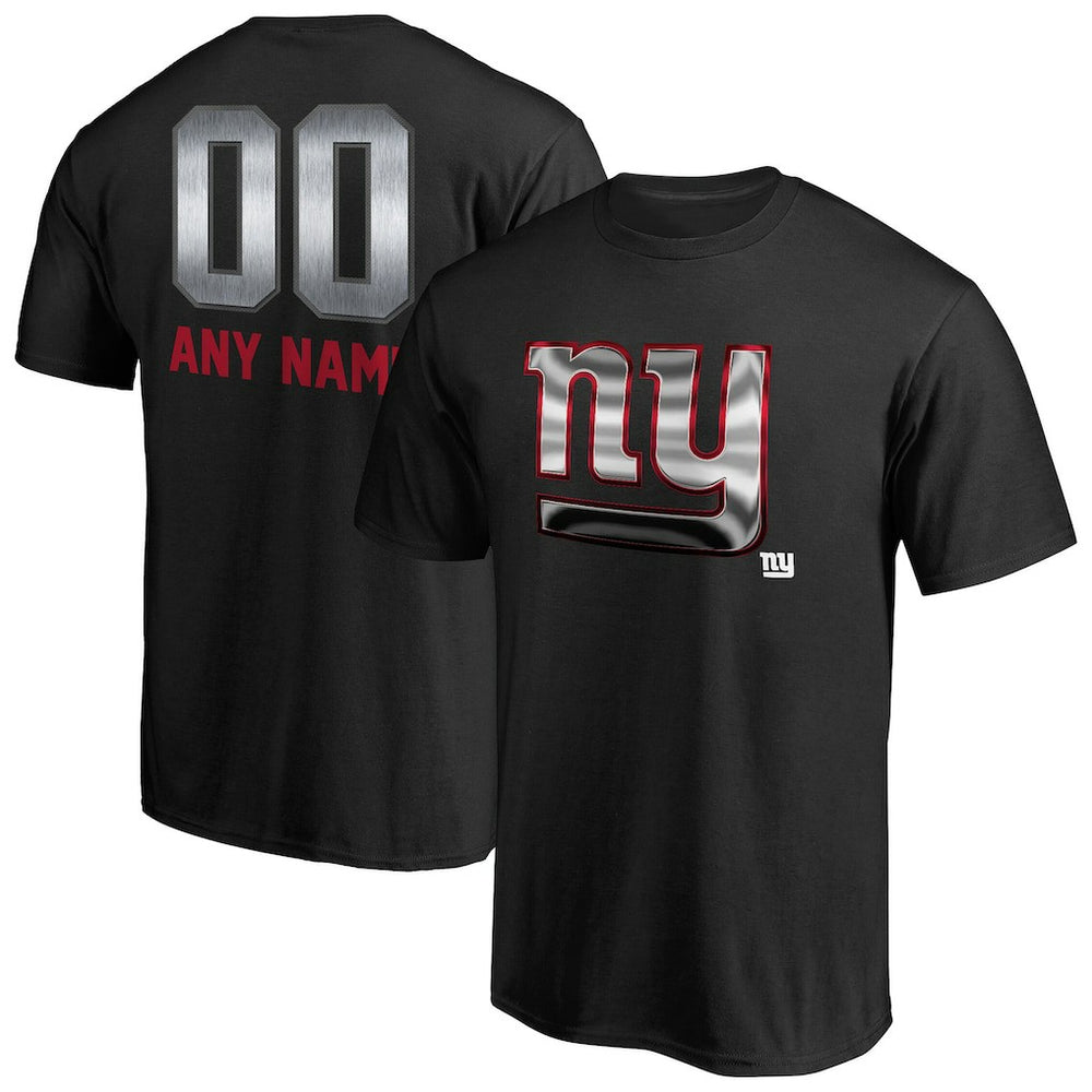 New York Giants Personalized Midnight Mascot T-Shirt Black - NFL