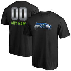 Seattle Seahawks Personalized Midnight Mascot T-Shirt Black - NFL