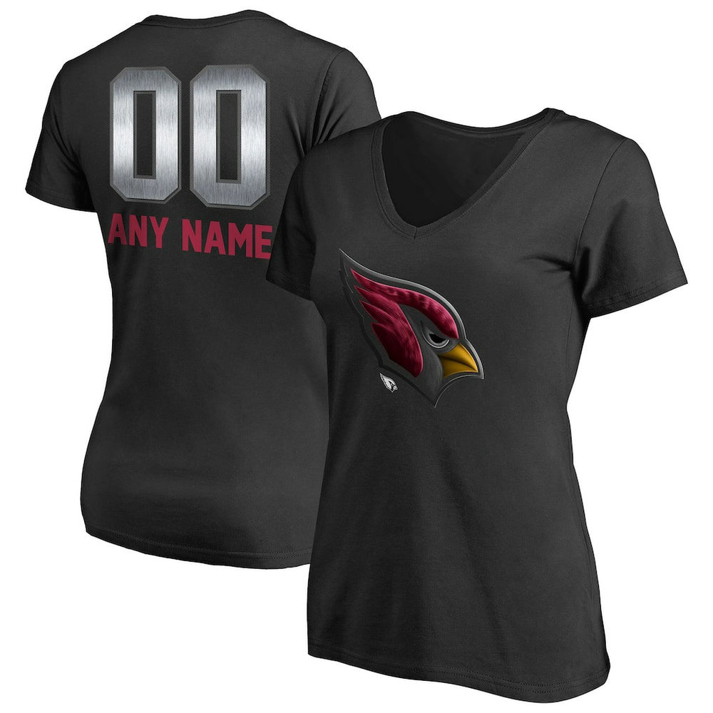 Arizona Cardinals Women's Personalized Midnight Mascot T-Shirt Black - NFL