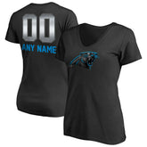 Carolina Panthers Women's Personalized Midnight Mascot T-Shirt Black - NFL