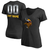Minnesota Vikings Women's Personalized Midnight Mascot T-Shirt Black - NFL