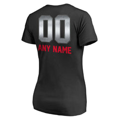 New England Patriots Women's Personalized Midnight Mascot T-Shirt Black - NFL
