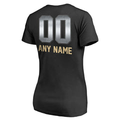 New Orleans Saints Women's Personalized Midnight Mascot T-Shirt Black - NFL